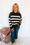 Warm Welcome Striped Sweater - Black/Cream