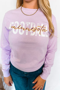 Minnesota Football Long Sleeve Graphic Tee - Lavender
