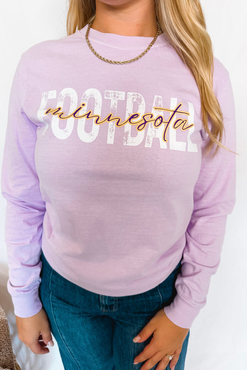Minnesota Football Long Sleeve Graphic Tee - Lavender