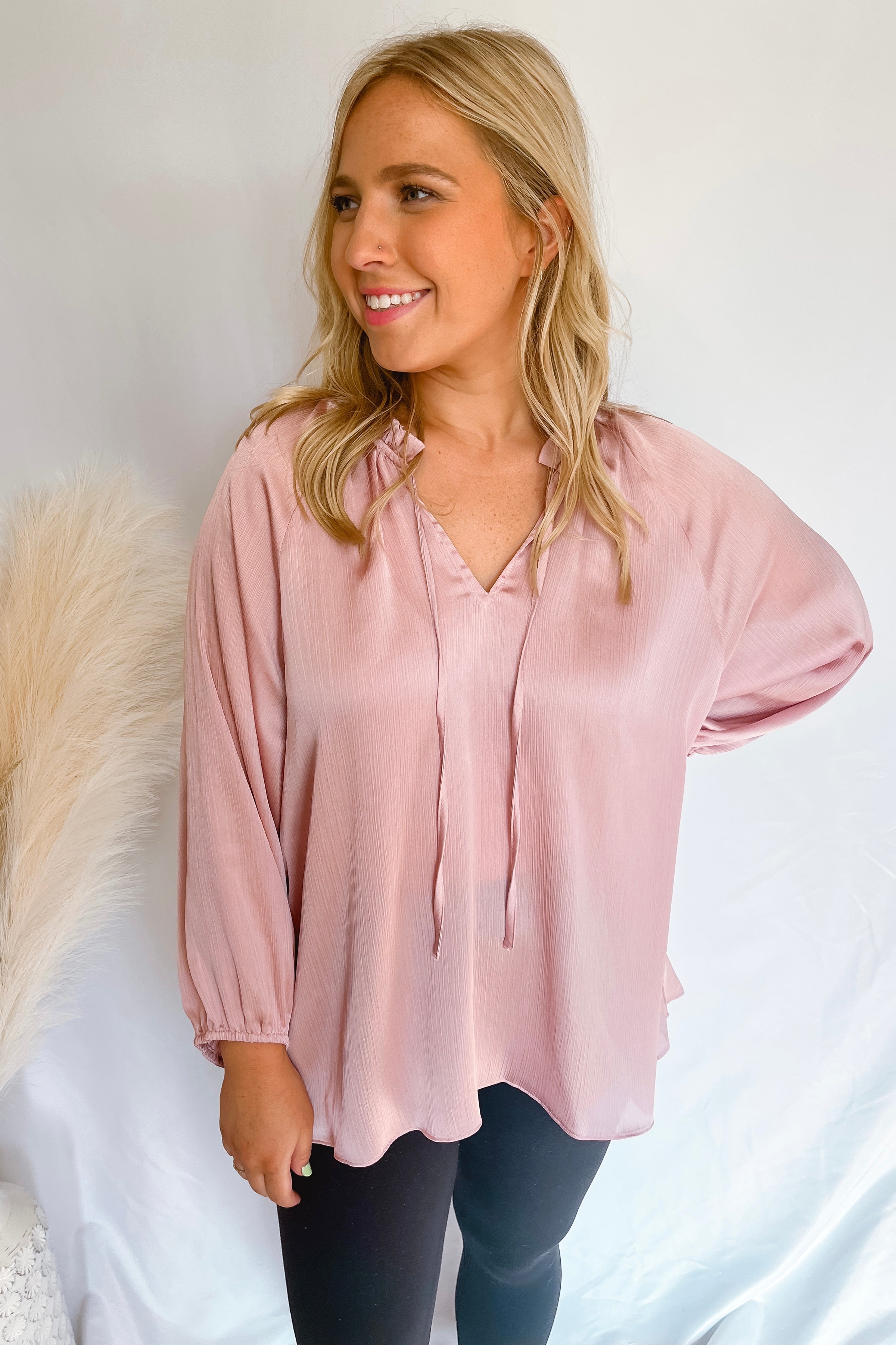 Spring It On Blush V-Neck Top