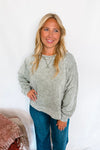 Forever Casual Mineral Washed Crew Neck Top - Moss Green