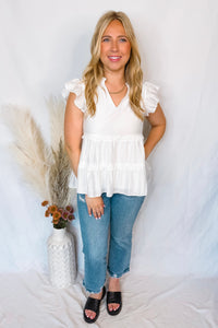 My Affection Tiered Ruffle Blouse - White