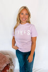 VIKES Distressed Graphic Tee - Lavender