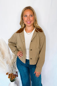 Autumn Fields Cotton Twill Barn Jacket - Taupe