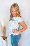 Lovely Thoughts Toile Blouse - Powder Blue
