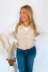Glory Days Cable Knit Sweater Vest - Oatmeal