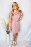 Evelyn Scuba Half Zip Mini Dress - Mauve