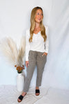 Elise Tencel Drawstring Cargo Pants - Khaki