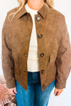 Central Park Faux Suede Jacket - Espresso