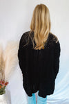 Layers Of Love Cable Knit Cardigan - Black