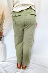 Sonia Relaxed Drawstring Risen Tencel Cargo Pants - Olive