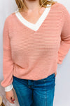 Memory Lane Waffle Knit Top - Light Pink