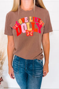 Love Like Dolly Graphic Tee - Espresso