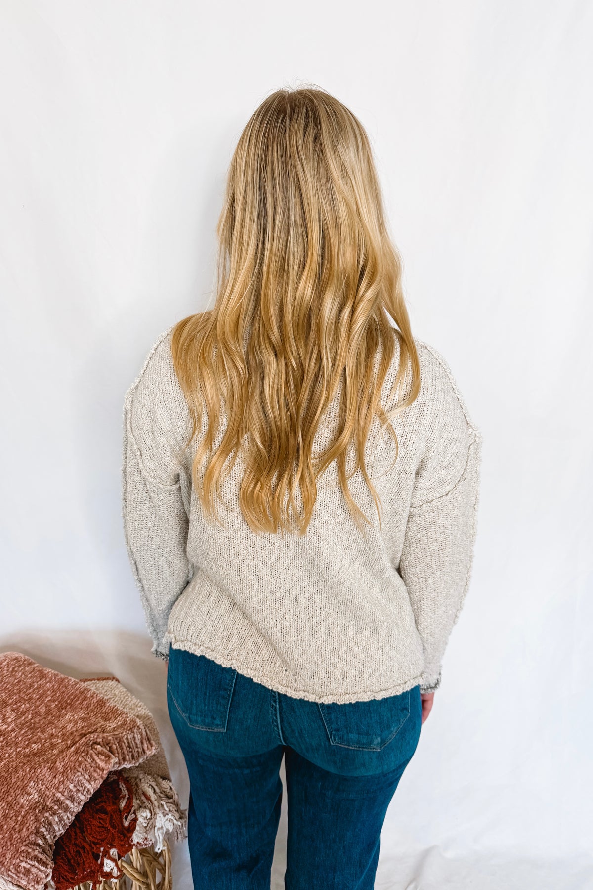 Cool Warmth Textured Knit Sweater - Grey