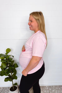 Mama Dainty Flower Graphic Tee - Pink