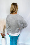 Brunch Ready Mixed Knit Sweater - Grey