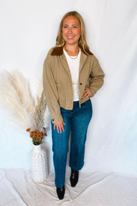 Autumn Fields Cotton Twill Barn Jacket - Taupe
