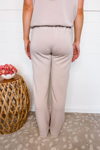 First Class Scuba Luxe Straight Pants - Mocha Cream