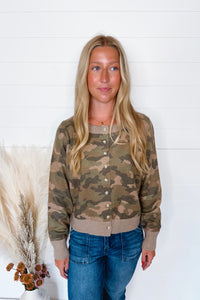 Adventure Seeker Button Cardigan - Camo