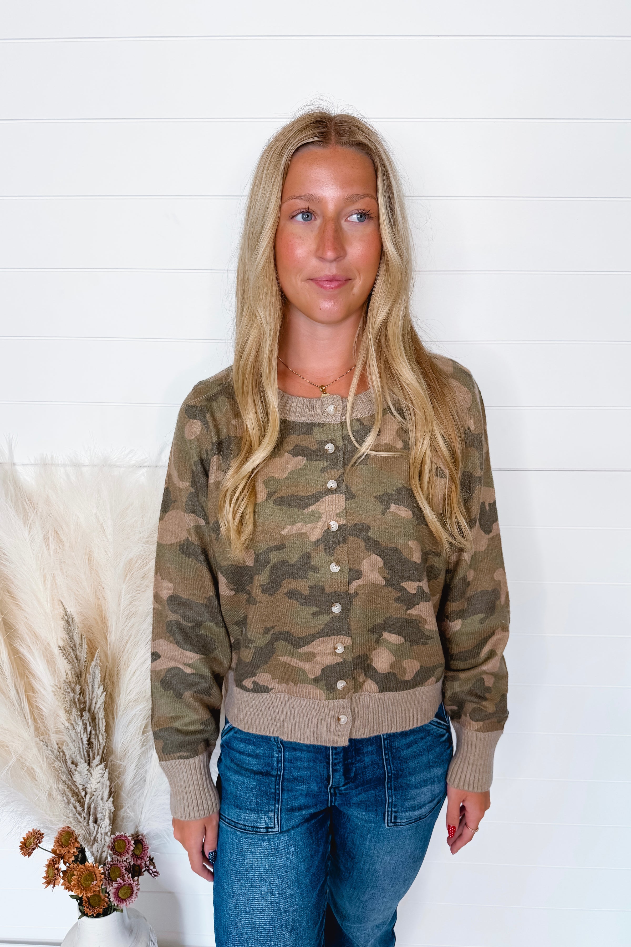 Adventure Seeker Button Cardigan - Camo