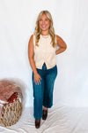 Eyes On You Button Front Knit Sweater Vest - Cream