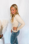 Follow Me Embroidery Stitched Top - Ivory/Black