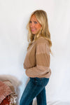 Coffee Brewing Split Neck Top - Mocha