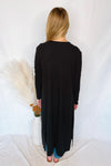 Gertie Ribbed Open Front Cardigan - Black
