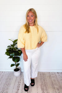 Landon Oversized Sweater Cardigan - Butter Yellow