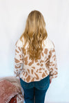 Spotted Fun Leopard Collared Sweater - Camel