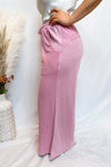 Evie Wide Leg Terry Knit Pants - Pink