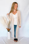 Gertie Ribbed Open Front Cardigan - Oatmeal