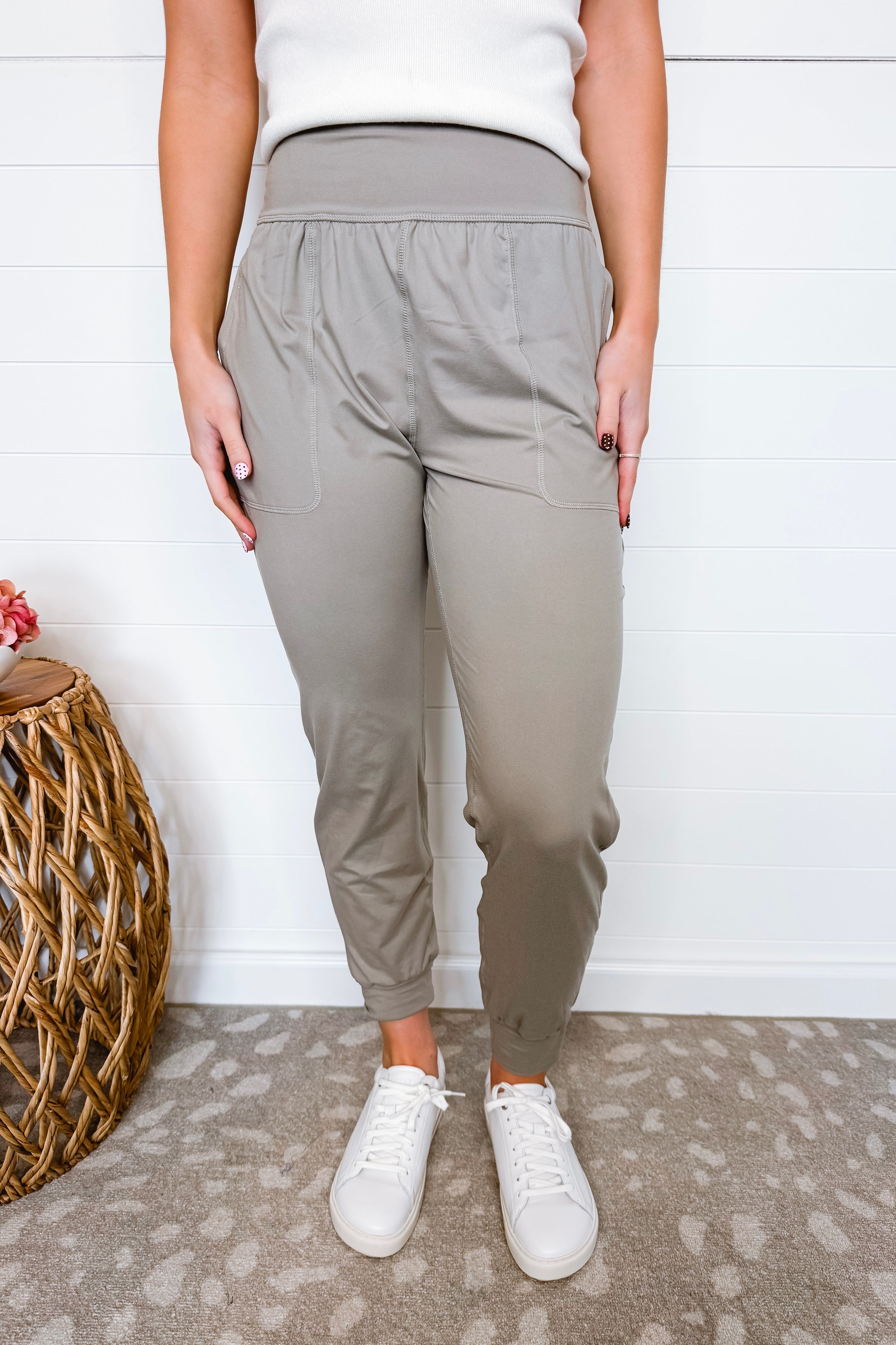 Taylor High Waist Butter Soft Joggers - Stone Taupe