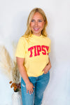 Tipsy Graphic Tee - Yellow