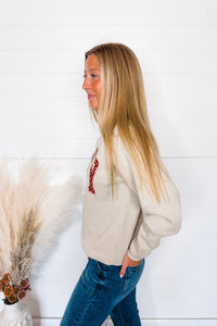 Cozy Dots Graphic Crew Neck - Sand