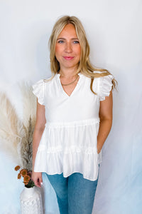 My Affection Tiered Ruffle Blouse - White