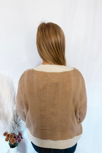 Take a Break Bow Detail Cardigan - Taupe