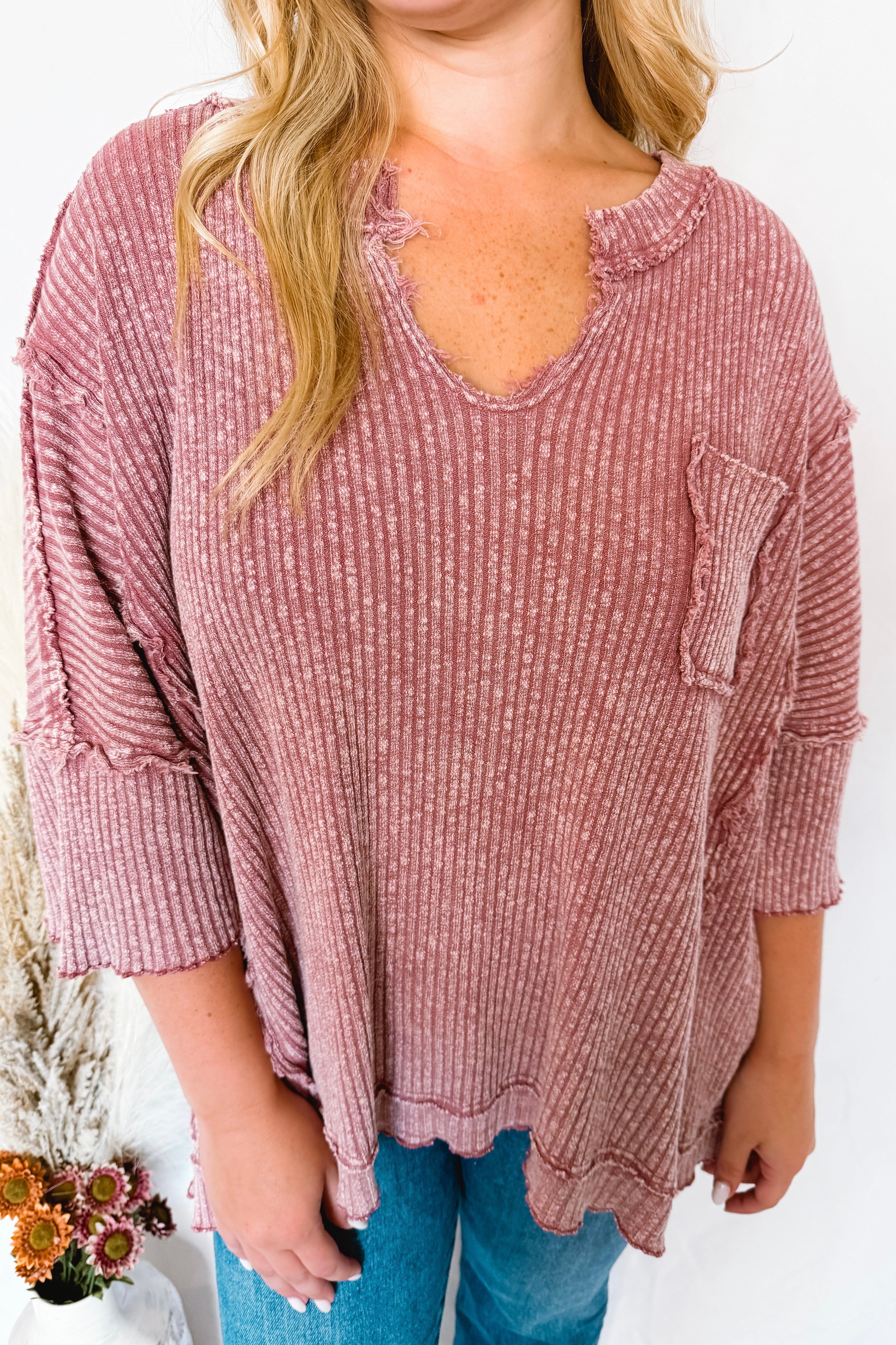 All About Fun Ribbed Top - Plum