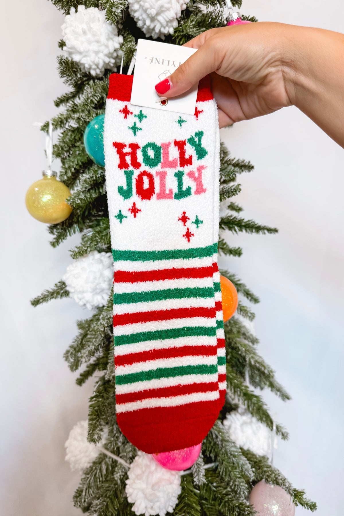 Christmas Message Fuzzy Socks - Pick Color