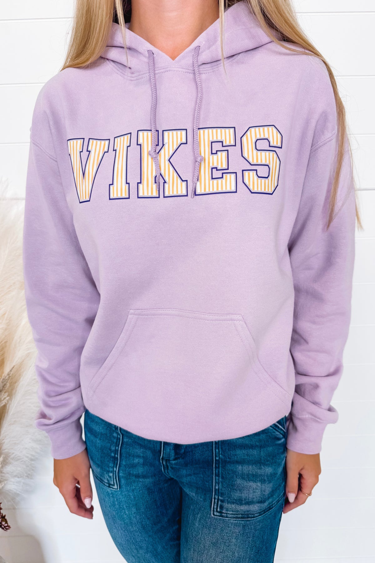 Striped Minnesota Football Hoodie - Lavender