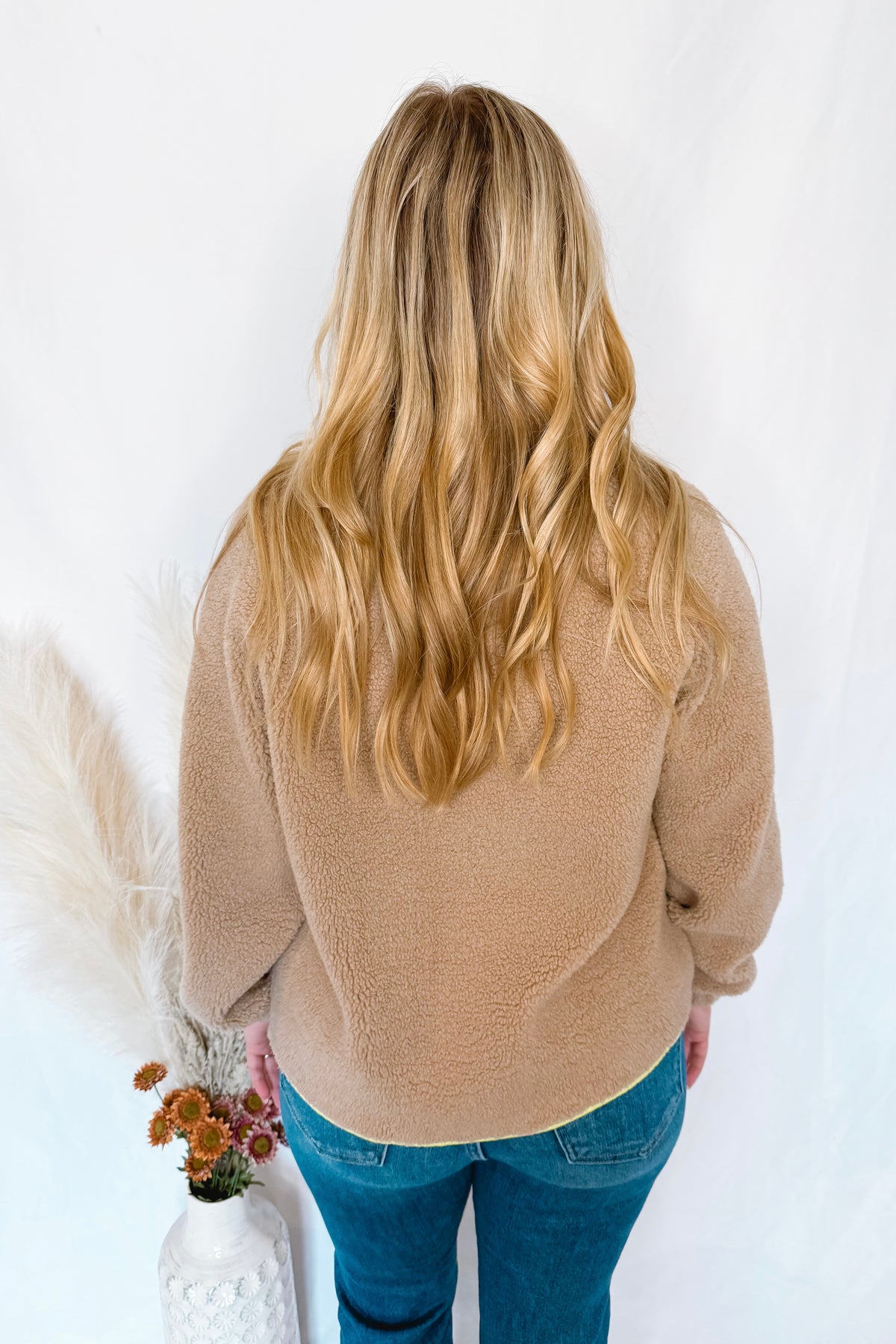 Toasty Nights Sherpa Colorblock Pullover - Tan