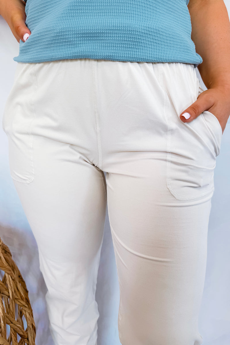 Taylor High Waist Butter Soft Joggers - Cream