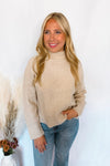 Boston Chill Ribbed Knit Sweater - Tan