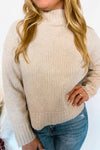 Boston Chill Ribbed Knit Sweater - Tan