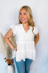 My Affection Tiered Ruffle Blouse - White