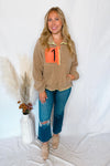Toasty Nights Sherpa Colorblock Pullover - Tan