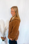 Cuddle Me Zip-Up Sherpa Jacket - Brown