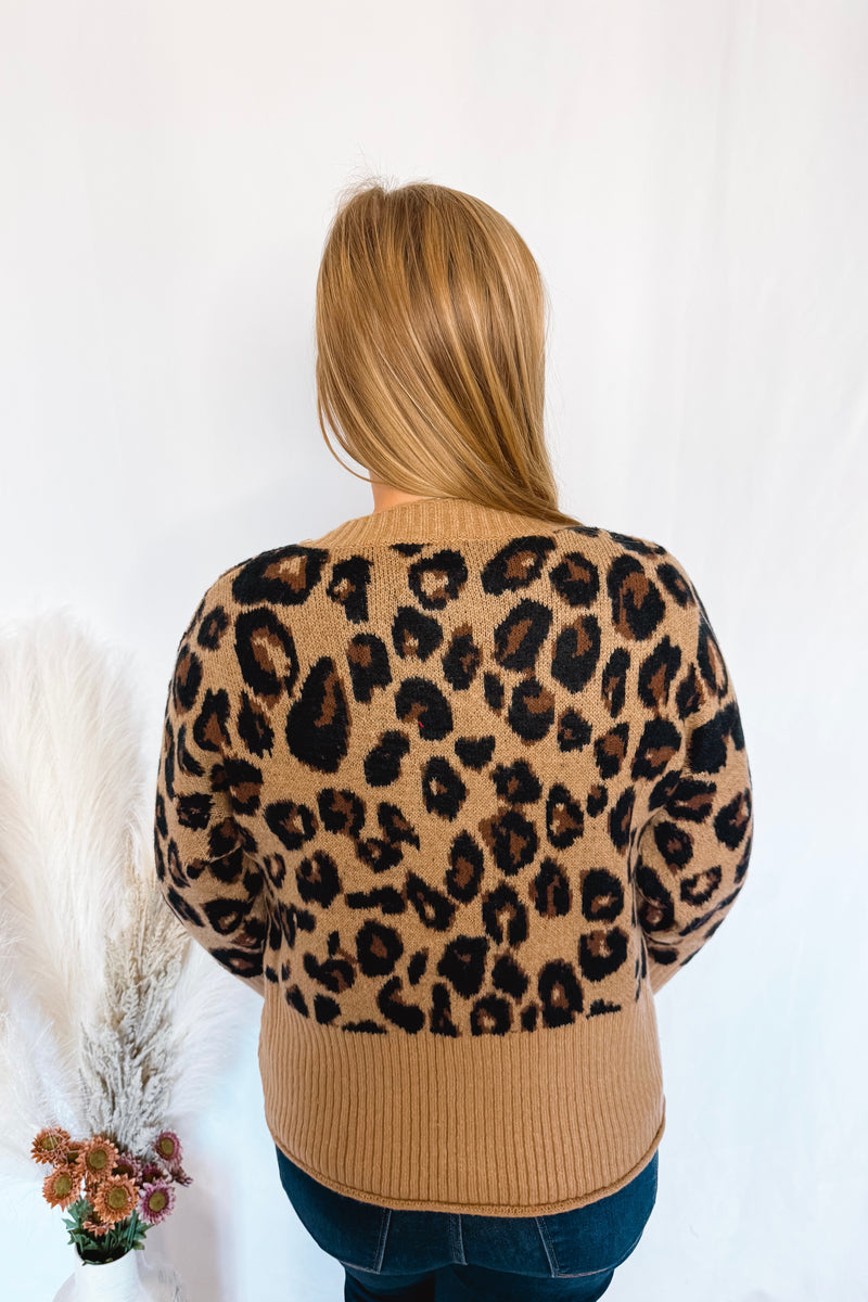 Meet For Lunch Leopard Button Cardigan - Caramel