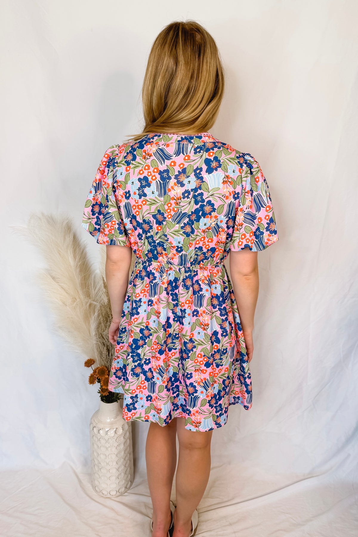 Sunny Villa Floral Mini Dress - Pink/Multi