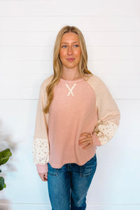 Casual Flowers Textured Top - Pink
